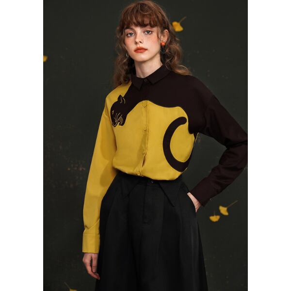 レオパード刺繍ブラウス C0046