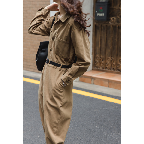 【２color】ウエストベルトメンズライクジャンプスーツ　AU-224