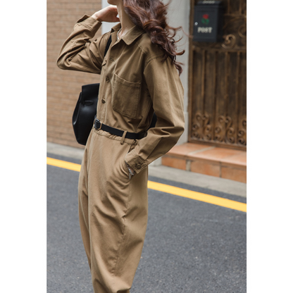 【２color】ウエストベルトメンズライクジャンプスーツ　AU-224