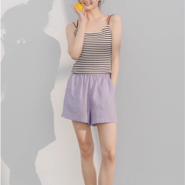 【2color】バッククロスストライプキャミソール《Z01070》