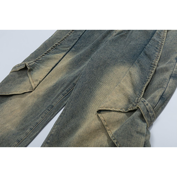 【2color】ヴィンテージ風ウォッシュデニム X-363