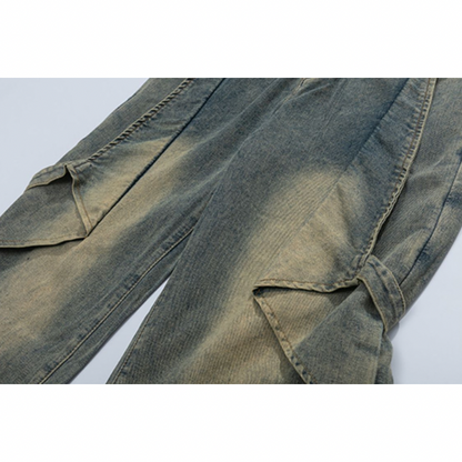 【2color】ヴィンテージ風ウォッシュデニム X-363