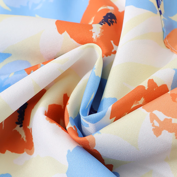 ドローストリング付きフローラルクロップド丈シャツ 《Z00914》