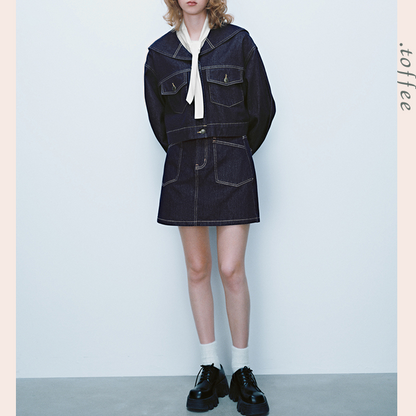 セーラーカラーデニムジャケット Z00278