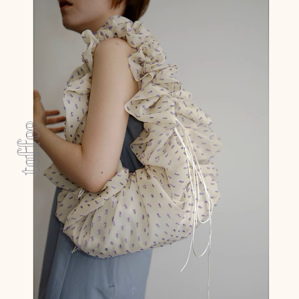 ドローストリング付きギャザーショルダーバッグ《Z00936》