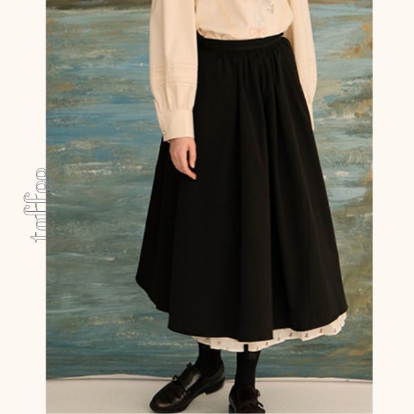 レイヤード花柄フレアスカート 　《Z00705》