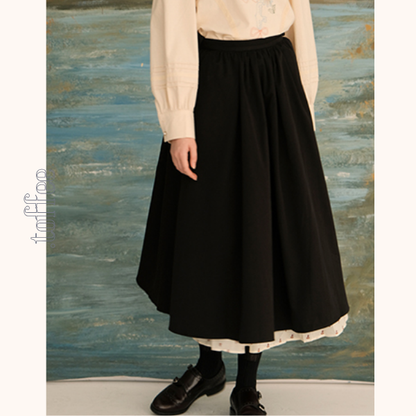 レイヤード花柄フレアスカート 　《Z00705》