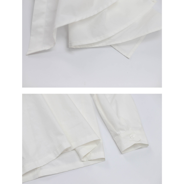 スタンドカラーフリルステッチトップス　AU-237