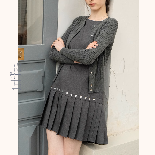 ノースリーブショートプリーツワンピース《Z00875》