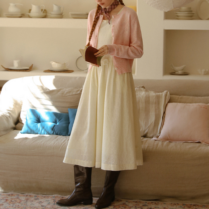 立体フラワー装飾ノースリーブワンピース《Z00828》