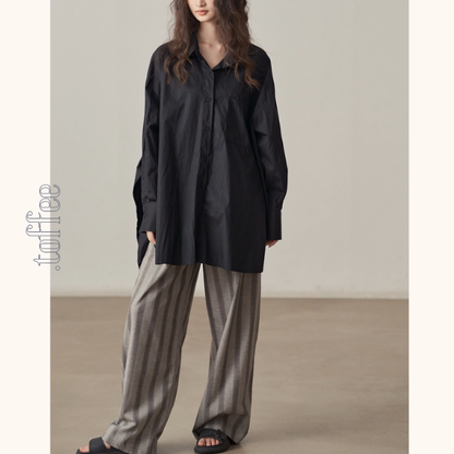 【2color】バックリボンオーバーサイズシャツ《Z00999》