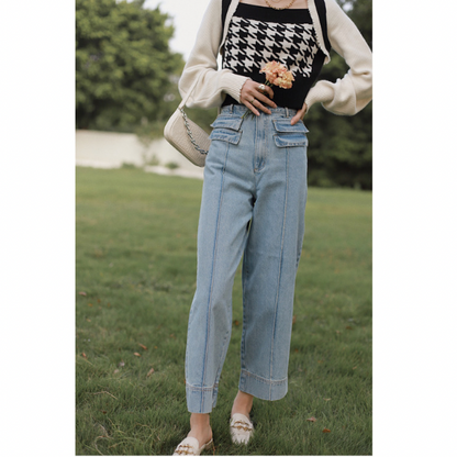 クロップドワイドデニム w-150