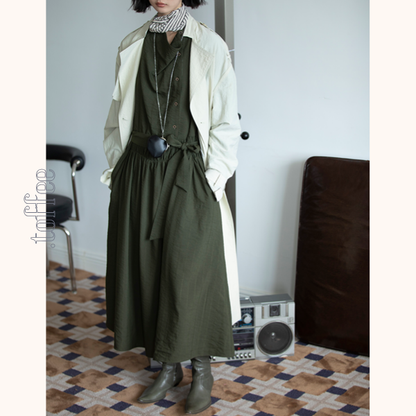 【2color】斜め前立てロングワンピース　Z00551