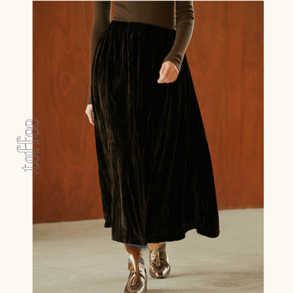 グロッシーダークベスト＆ロングスカートセットアップ　《Z00807》