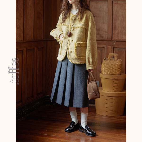 ミモレ丈ウールプリーツスカート　Z00563