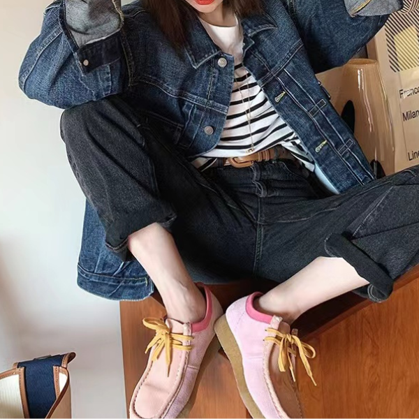 【2color】スクエアトゥワラビーシューズ Z00124