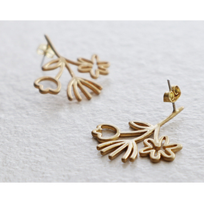 フラワーラインアートピアス X-165