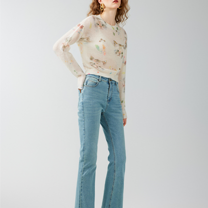 ビジュー＆キャットニットプルオーバー　Z00595