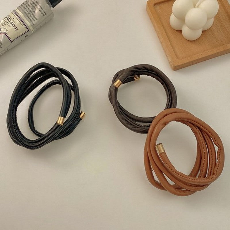 自由自在なレザー風ヘアアクセ  ac0002