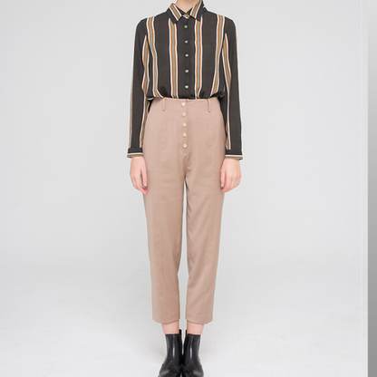 マルチプルフロントボタンハイウエストパンツ　AU-189