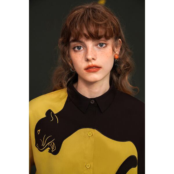 レオパード刺繍ブラウス C0046