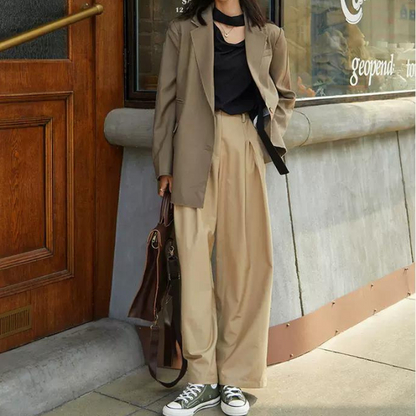 シンプルワイドパンツ w-049