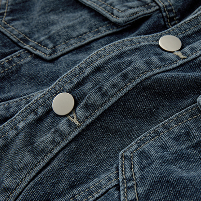 ノーカラーデニムジャケット X-228