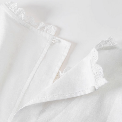 カットワークレースボックス型クロップドTシャツ《Z01002》