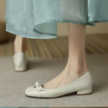 【2color】スクエアトゥリボンシューズ X-020