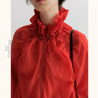 【5color】フルジップアップハイネックシアージャケット《Z00953》