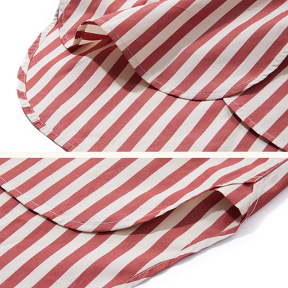 バンドカラーストライプロングシャツ《Z00897》