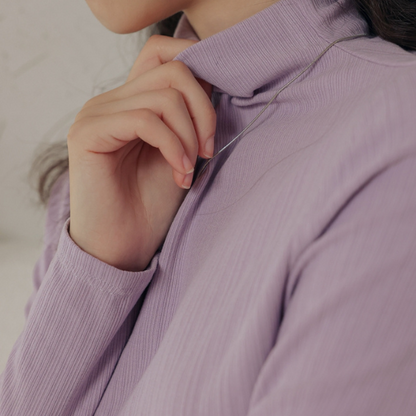 【2color】アシンメトリーカットデザイントップロングトップス X-423