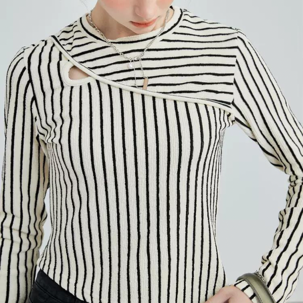 イレヘムストライプトップス w-141
