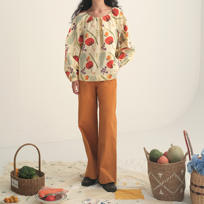 【2color】ツイルコットンストレートパンツ　《Z00743》