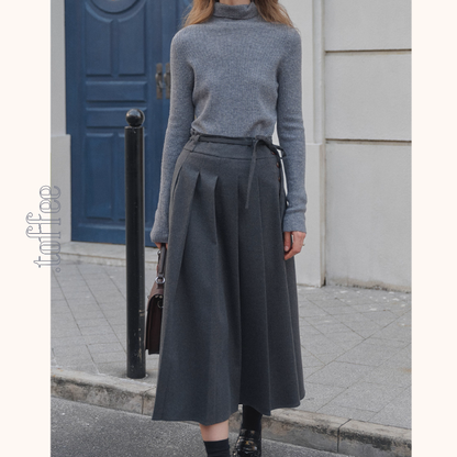 午後の街角とツイードプリーツスカート《Z01161》