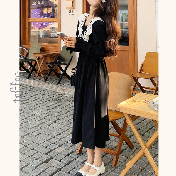 レース襟と歩く、午後の物語ワンピース《Z01154》