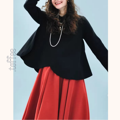 花びらカットのピコ刺繍スウェット《Z01357》