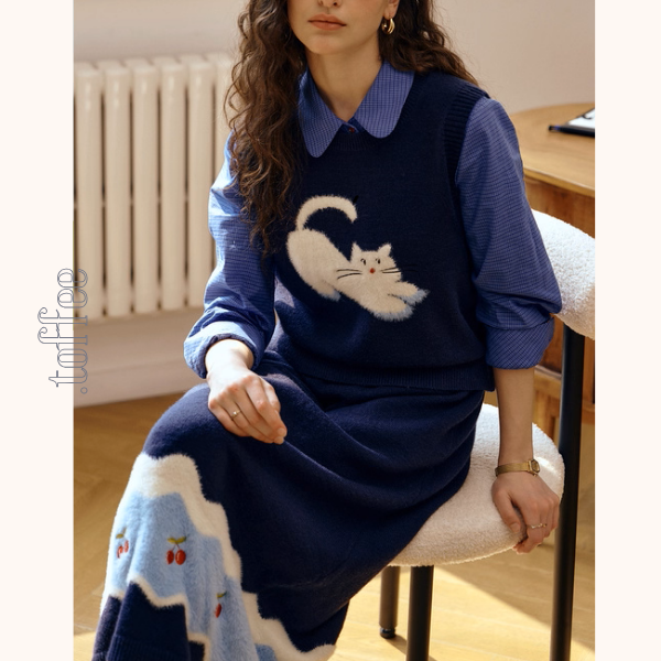 夢の上で跳ねる猫と小さな果実たちのセットアップ《Z01146》