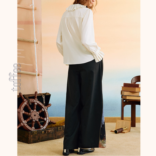 黒リボンと夢の風景ブラウス《Z01131》