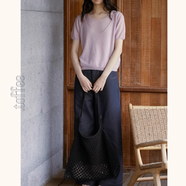 ウエーブラインワイドデニムパンツ《Z00903》