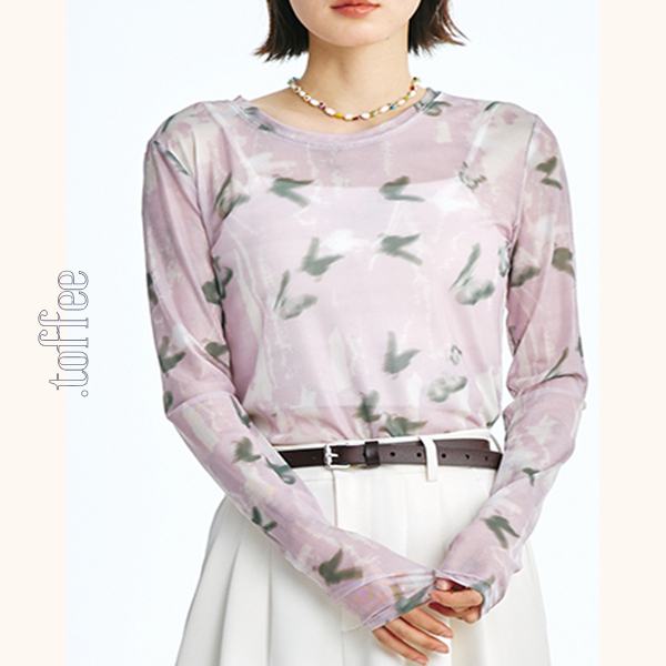 【3pattern】シースループリントロングTシャツ　Z00414