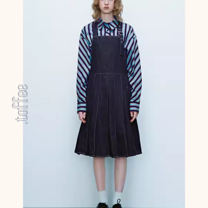 ホルターネックプリーツデニムワンピース　Z00408