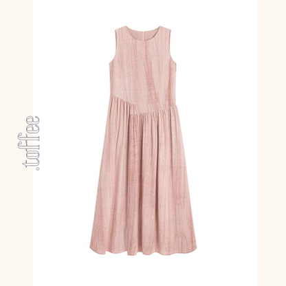 くすみピンクのノースリーブワンピース《Z01044》