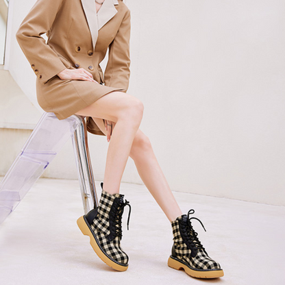 ギンガムチェックハイカットスニーカー　AU-293