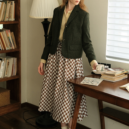 ヴィンテージモスグリーンショートブレザー　Z00510