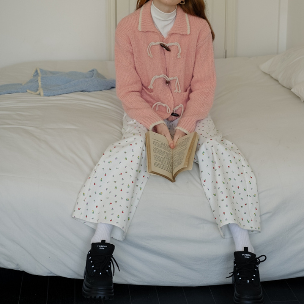 小花柄ワイドレッグカジュアルパンツ Z00017