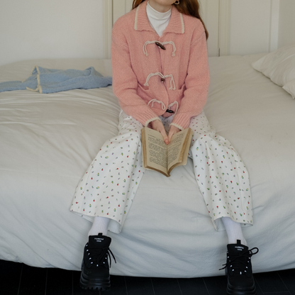 小花柄ワイドレッグカジュアルパンツ Z00017