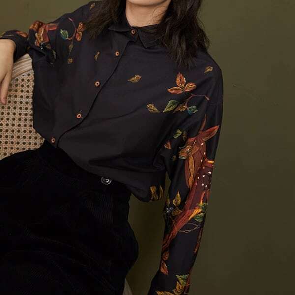 ナイトフォレストシャツブラウス C0074