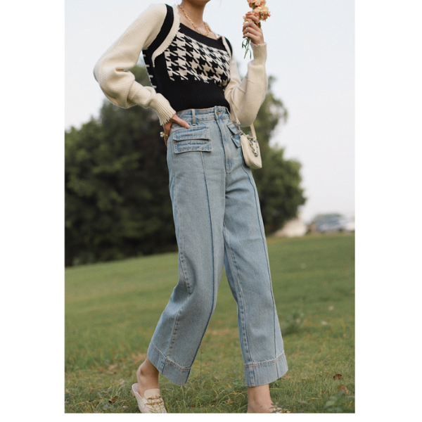 クロップドワイドデニム w-150