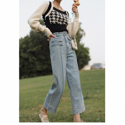 クロップドワイドデニム w-150